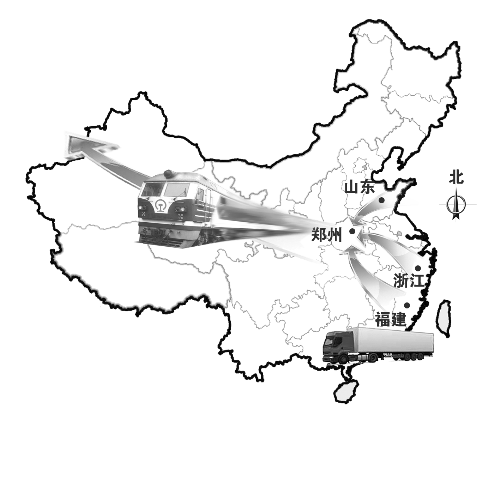 　未來將有更多沿海城市的貨物集中到鄭州，然后搭乘鄭歐班列出口歐洲。扈森 制圖