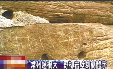“常州趙根大” 2009年3月27日，臺灣北海岸野柳地質(zhì)公園巖壁上被刻下“中國常州趙根大”字樣。臺灣媒體將此事報道后，趙根大公開道歉。