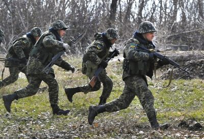 當地時間3月21日，烏克蘭邊防部隊在俄烏邊境軍演。