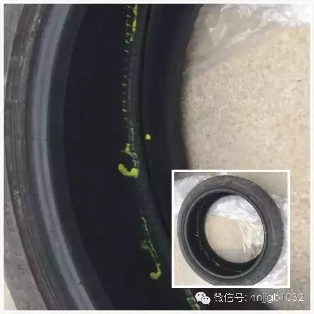 輪胎凈是包，輪胎內(nèi)部斷裂一圈。