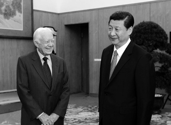 2012年12月13日，中共中央總書記習(xí)近平在中南海會見美國前總統(tǒng)卡特