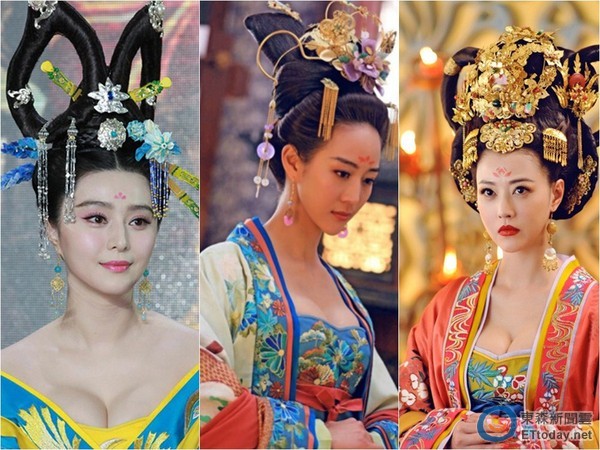 范冰冰、張鈞甯、周海媚，在《武媚娘》中爆乳演出