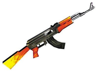 AK47步槍：哈馬斯大量仿制，是武裝分子主要武器。