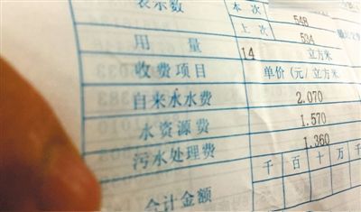 北京市某居民的水費(fèi)單顯示，費(fèi)用中有水資源費(fèi)和污水處理費(fèi)兩項(xiàng)附加收費(fèi)。