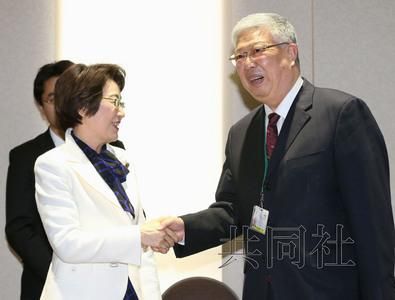 3月15日下午，日本防災(zāi)擔(dān)當(dāng)相山谷惠理子與中國民政部長李立國（右）會談。