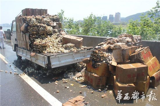 高速路上貨車(chē)自燃 近2萬(wàn)枚鮮雞蛋被烤熟
