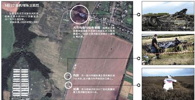 馬航MH17客機(jī)殘骸照片顯示，其機(jī)身上有許多細(xì)小孔洞。多名專家分析稱，這些孔洞或是飛機(jī)被導(dǎo)彈爆炸后飛散的彈片擊中所致。